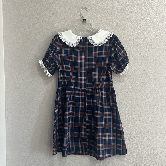Xia Mi Women’s Cute Plaid Baby Doll Mini Dress Short Sleeve Size Small - Picture 6 of 9